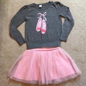 Gymboree Ballerina Sweater & Tutu skirt 7/8